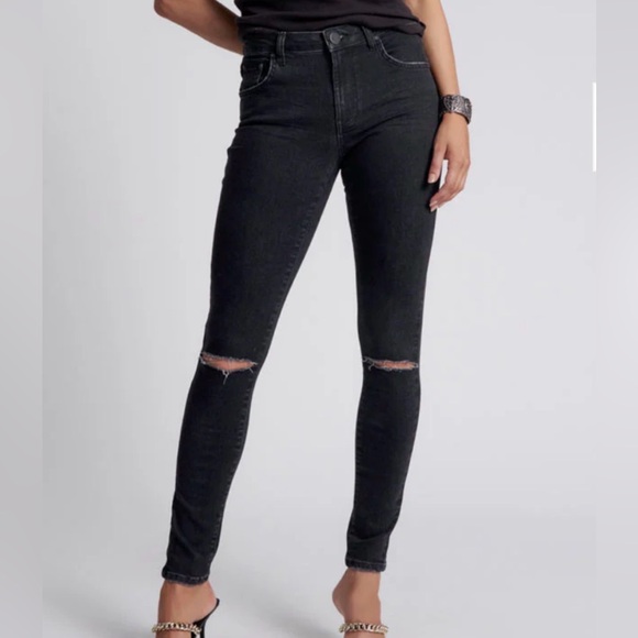 •One Teaspoon Free-bird LW Ankle Zip Denim Jeans in Black Sz 26 & 29 - Picture 3 of 13